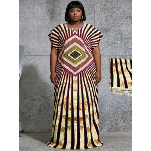 Robe imprimée à la mode - Robe de soirée - Robe élégante pour femme-rouge